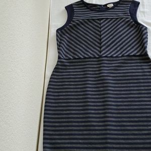 Blue and grey strip dress